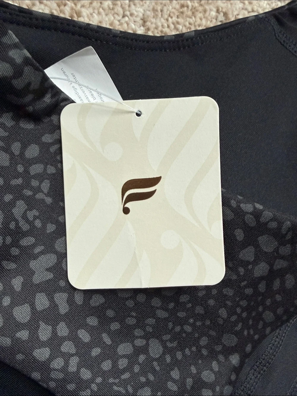 Fabletics Black Speckle Racerback Sports Bra & Leggings - Picture 2 of 3